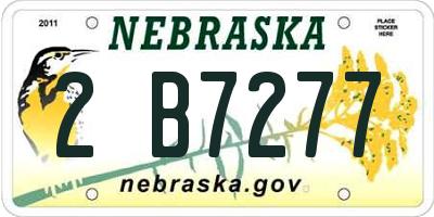 NE license plate 2B7277