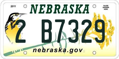 NE license plate 2B7329