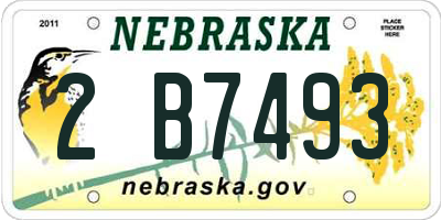 NE license plate 2B7493
