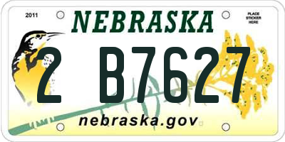 NE license plate 2B7627