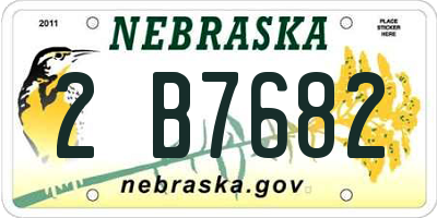 NE license plate 2B7682