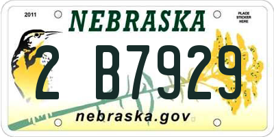 NE license plate 2B7929