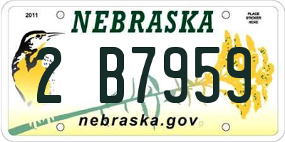 NE license plate 2B7959