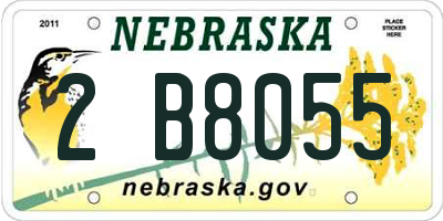 NE license plate 2B8055