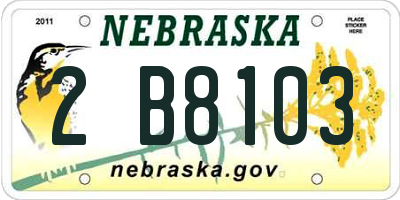 NE license plate 2B8103