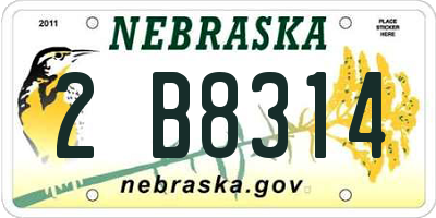 NE license plate 2B8314