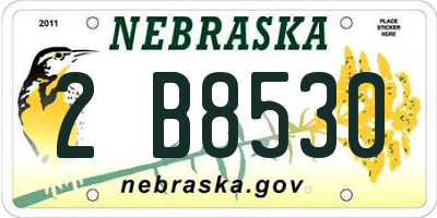 NE license plate 2B8530