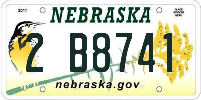 NE license plate 2B8741