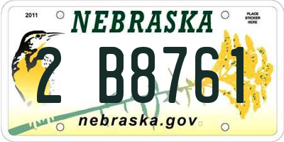 NE license plate 2B8761