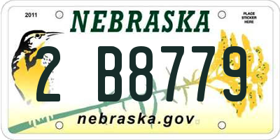 NE license plate 2B8779