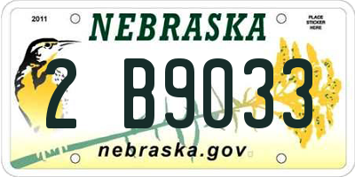 NE license plate 2B9033