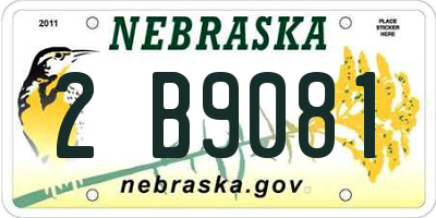 NE license plate 2B9081