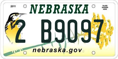 NE license plate 2B9097