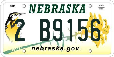 NE license plate 2B9156