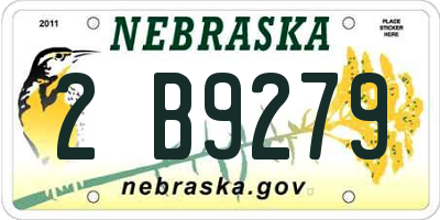 NE license plate 2B9279