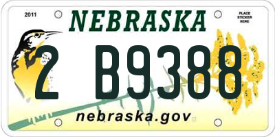 NE license plate 2B9388