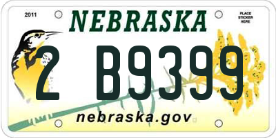 NE license plate 2B9399