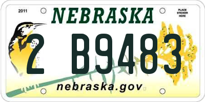 NE license plate 2B9483