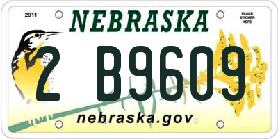 NE license plate 2B9609