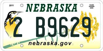 NE license plate 2B9629