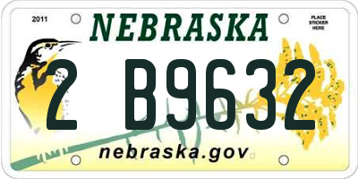 NE license plate 2B9632