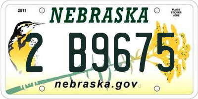 NE license plate 2B9675