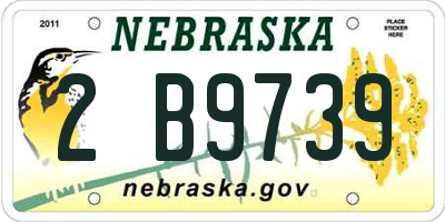 NE license plate 2B9739