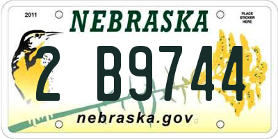NE license plate 2B9744