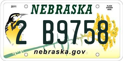 NE license plate 2B9758