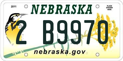 NE license plate 2B9970