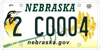 NE license plate 2C0004