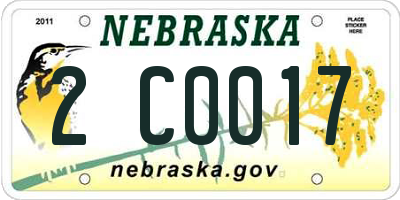 NE license plate 2C0017