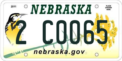NE license plate 2C0065