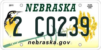 NE license plate 2C0239