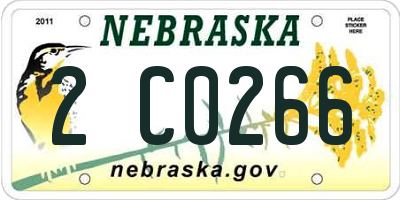 NE license plate 2C0266