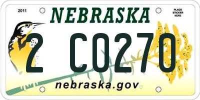 NE license plate 2C0270