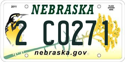 NE license plate 2C0271