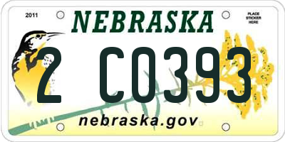 NE license plate 2C0393