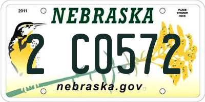 NE license plate 2C0572
