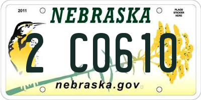 NE license plate 2C0610