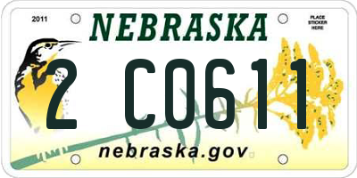 NE license plate 2C0611