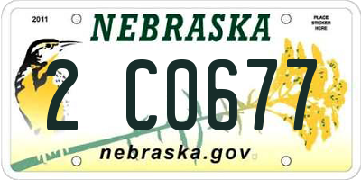NE license plate 2C0677