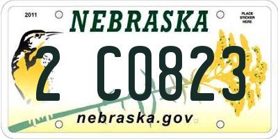 NE license plate 2C0823