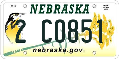 NE license plate 2C0851