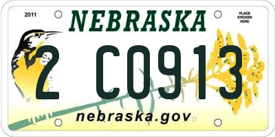 NE license plate 2C0913