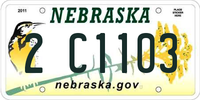 NE license plate 2C1103