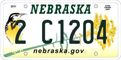 NE license plate 2C1204