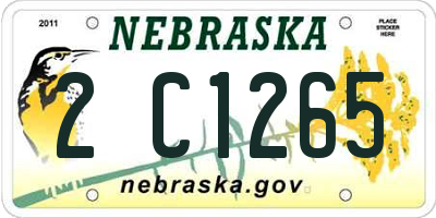 NE license plate 2C1265