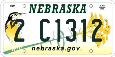 NE license plate 2C1312