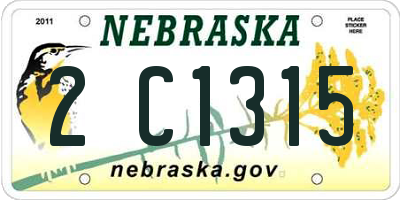 NE license plate 2C1315